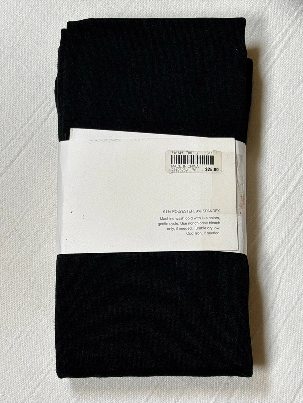 J. Jill Fleece-Lined Footless Tights-Black-Women Size Small